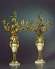 A very fine pair of  Louis XVI gilt bronze and white marble candelabra